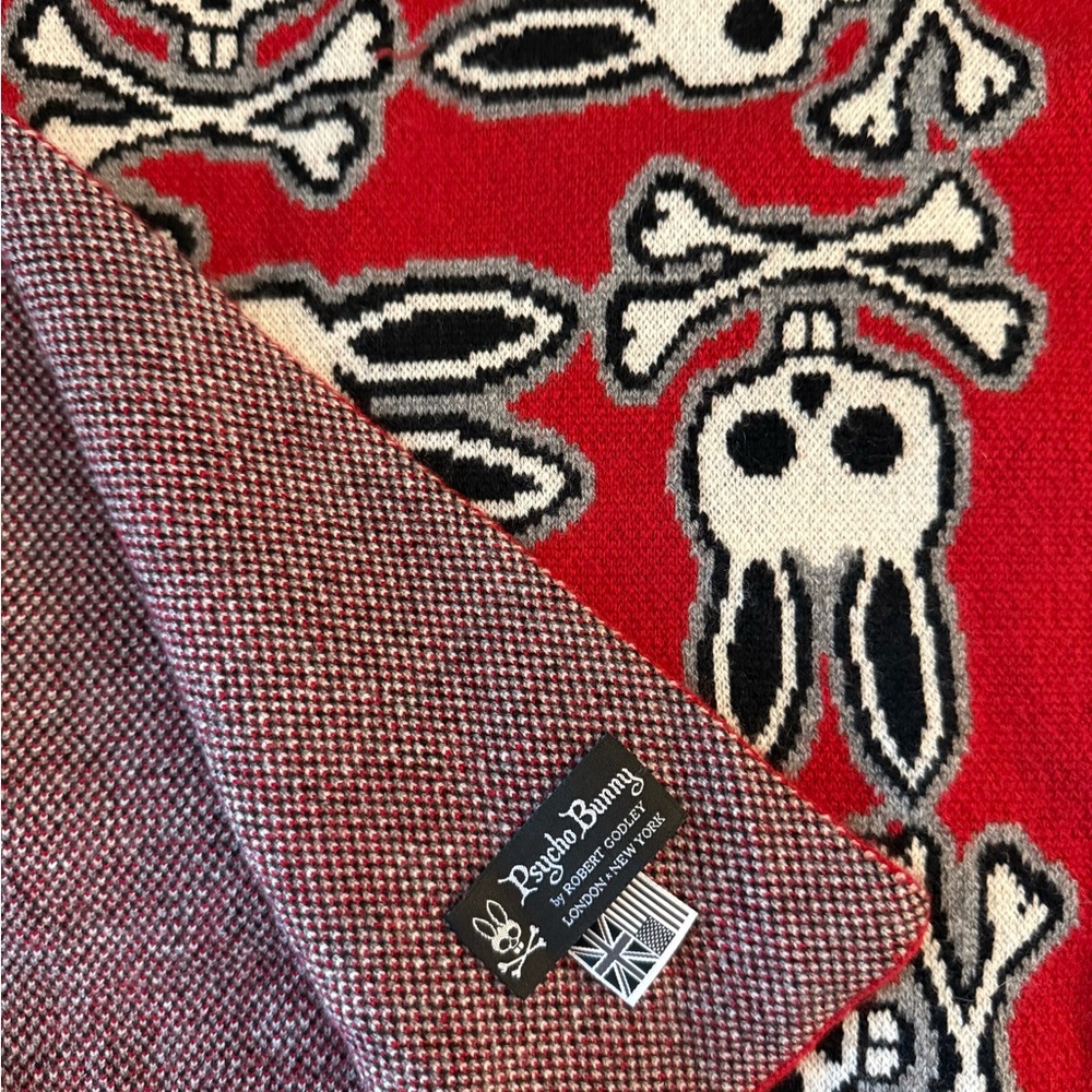 Vintage Psycho Bunny Red and Black scarf
